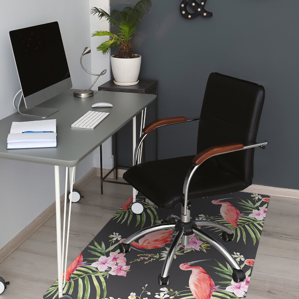 Office chair floor protector black flaming