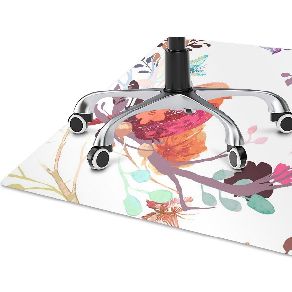 Office chair mat Birds on a branch