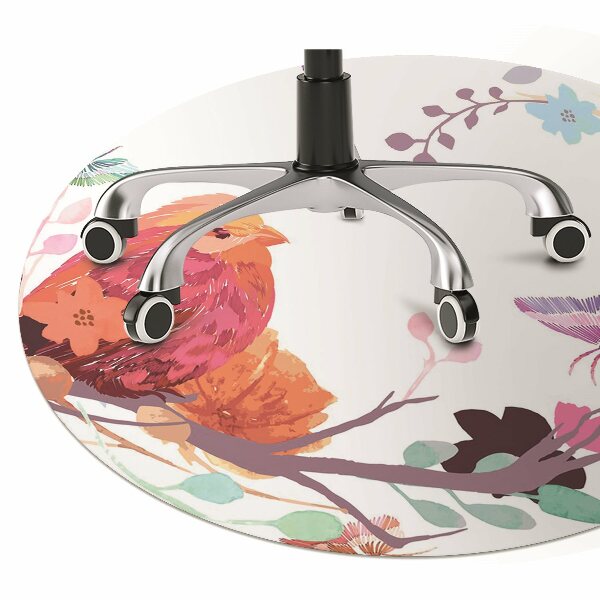 Office chair mat Birds on a branch