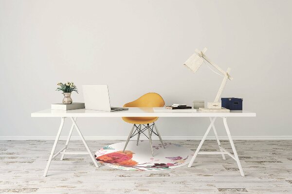 Office chair mat Birds on a branch