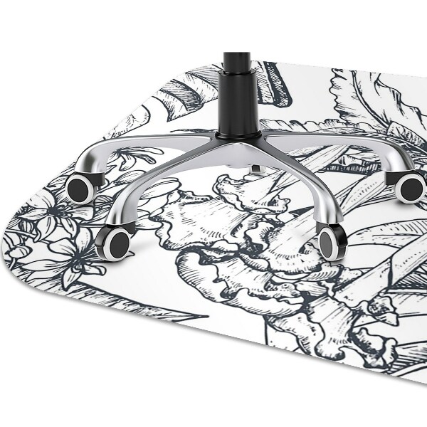 Office chair floor protector drawn birds