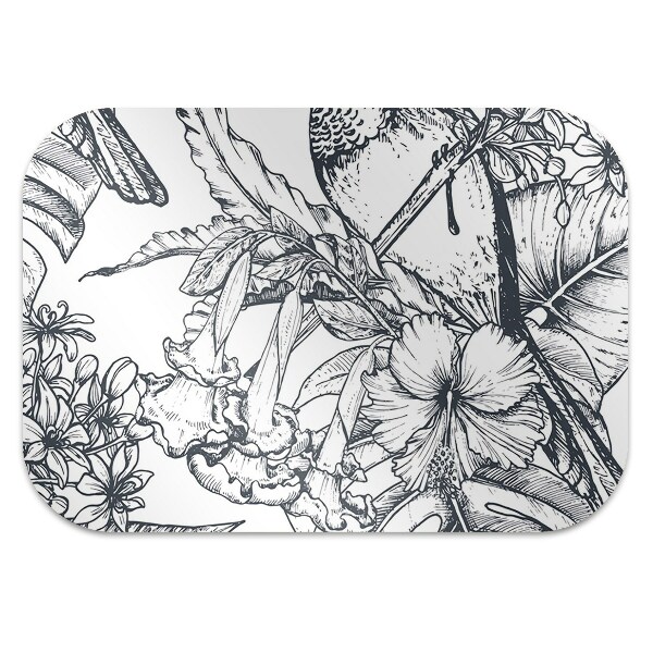 Office chair floor protector drawn birds