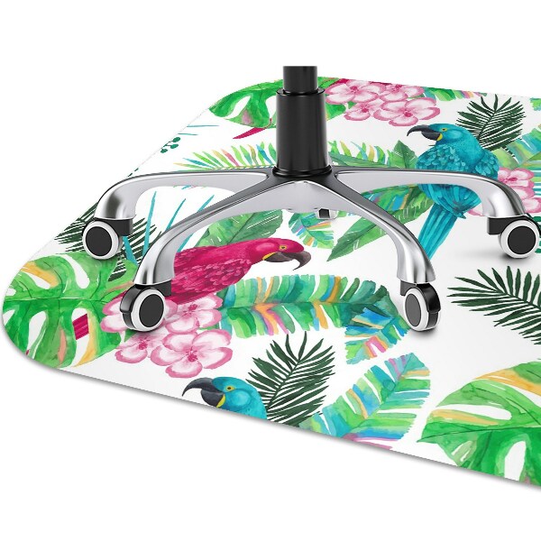 Computer chair mat parrots mural