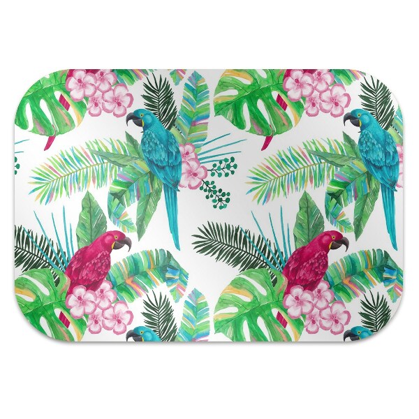 Computer chair mat parrots mural