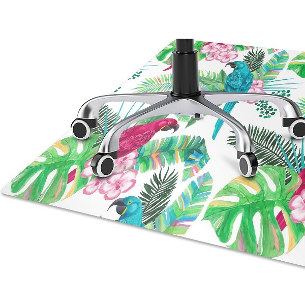 Computer chair mat parrots mural