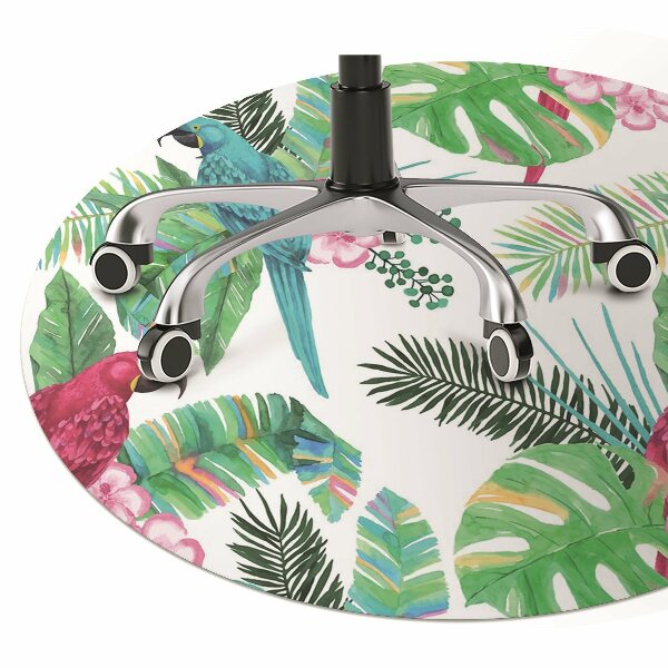 Computer chair mat parrots mural