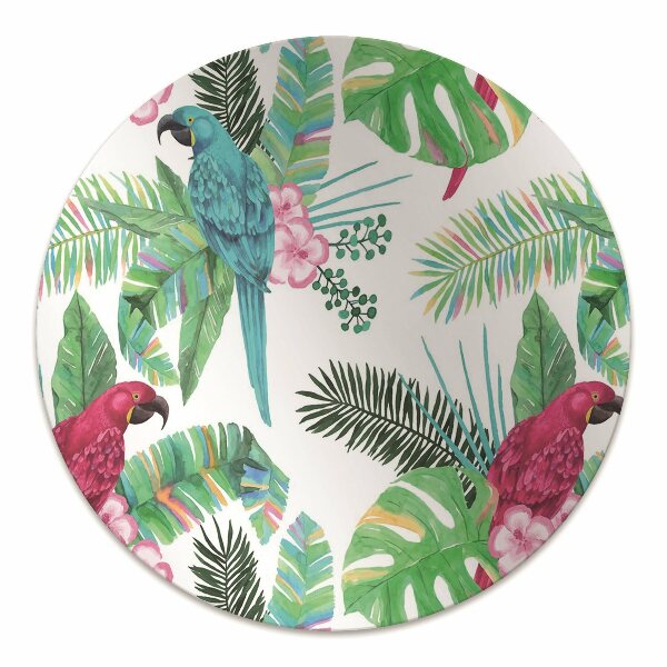 Computer chair mat parrots mural