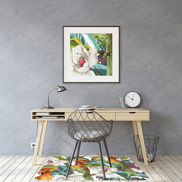 Chair mat floor panels protector exotic birds