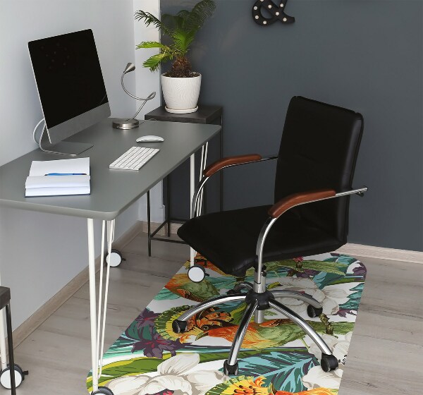 Chair mat floor panels protector exotic birds