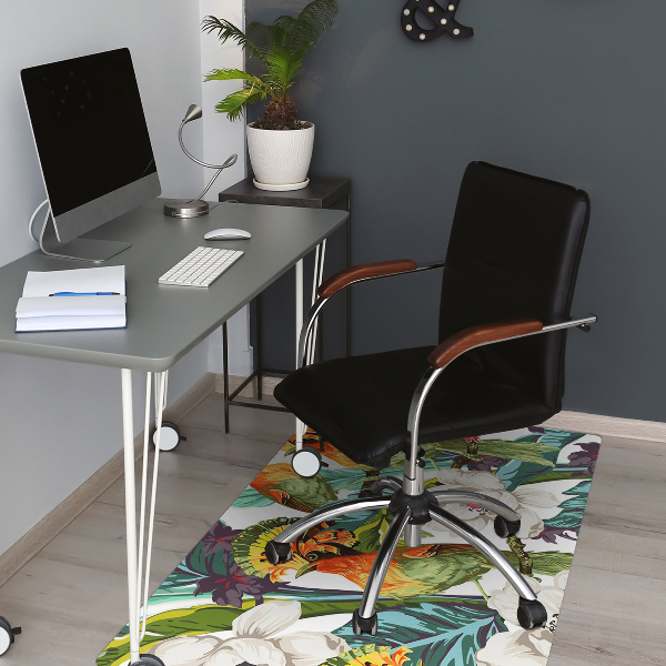 Chair mat floor panels protector exotic birds