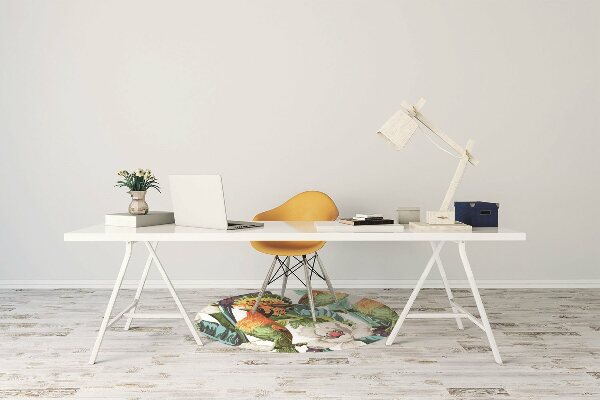 Chair mat floor panels protector exotic birds