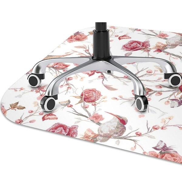 Office chair floor protector red birds