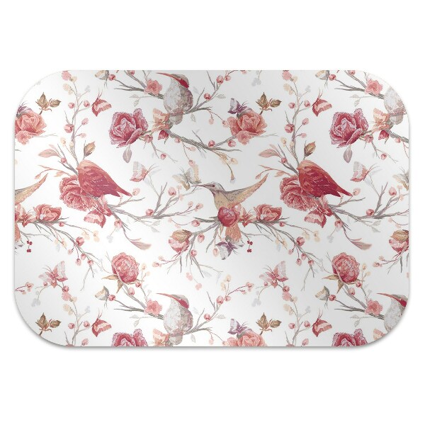 Office chair floor protector red birds