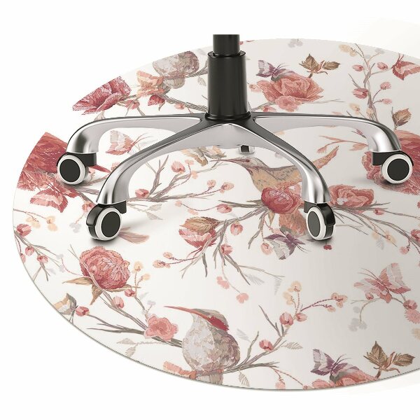 Office chair floor protector red birds