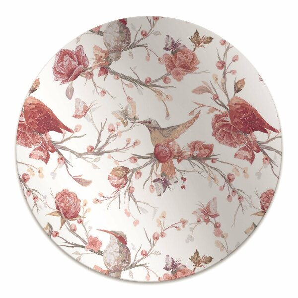 Office chair floor protector red birds