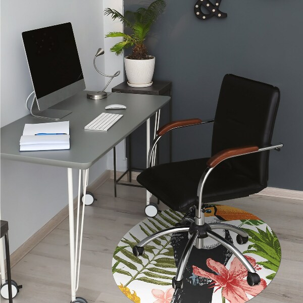 Office chair floor protector Toucan and Pineapple