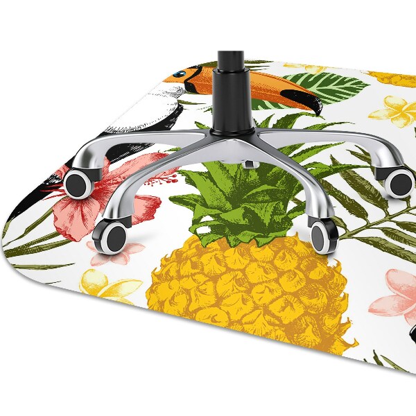 Office chair floor protector Toucan and Pineapple