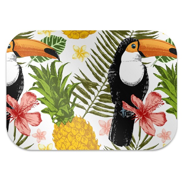 Office chair floor protector Toucan and Pineapple