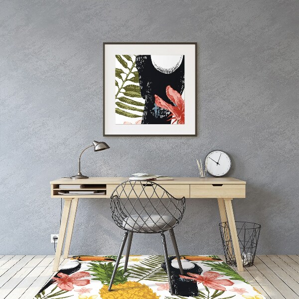 Office chair floor protector Toucan and Pineapple
