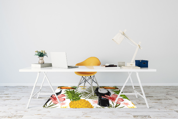 Office chair floor protector Toucan and Pineapple