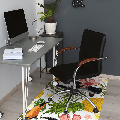 Office chair floor protector Toucan and Pineapple