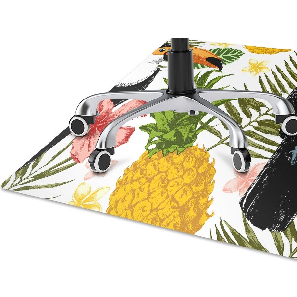 Office chair floor protector Toucan and Pineapple