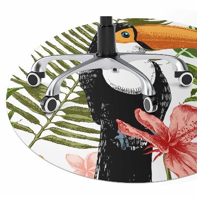 Office chair floor protector Toucan and Pineapple