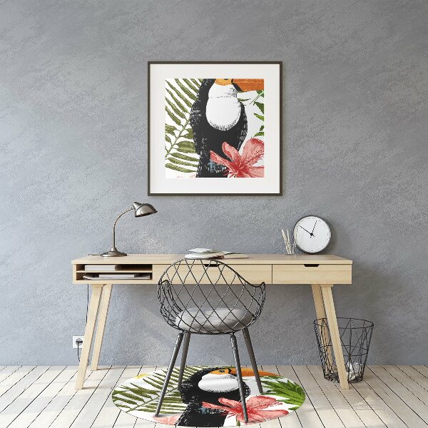 Office chair floor protector Toucan and Pineapple
