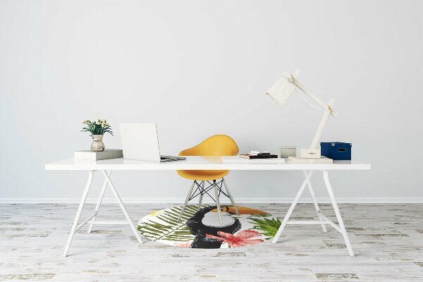 Office chair floor protector Toucan and Pineapple