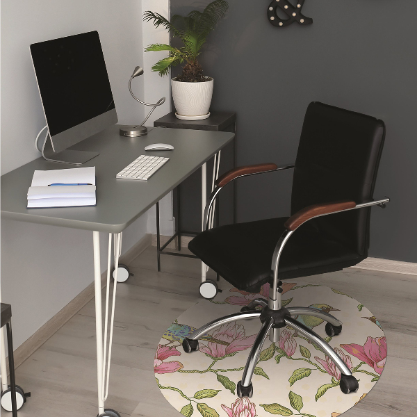 Office chair floor protector Flowers and Birds