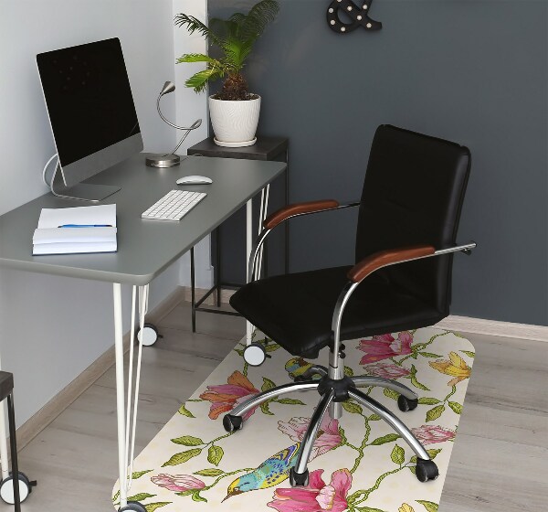 Office chair floor protector Flowers and Birds