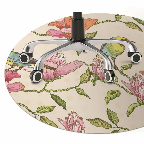 Office chair floor protector Flowers and Birds