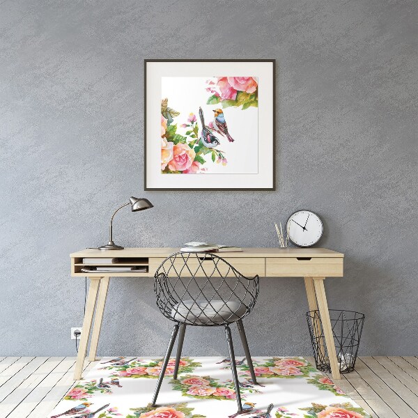 Office chair mat Birds on a branch