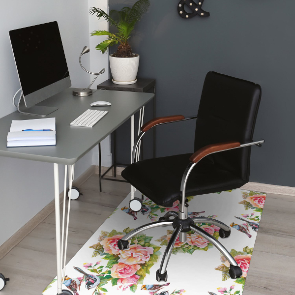 Office chair mat Birds on a branch