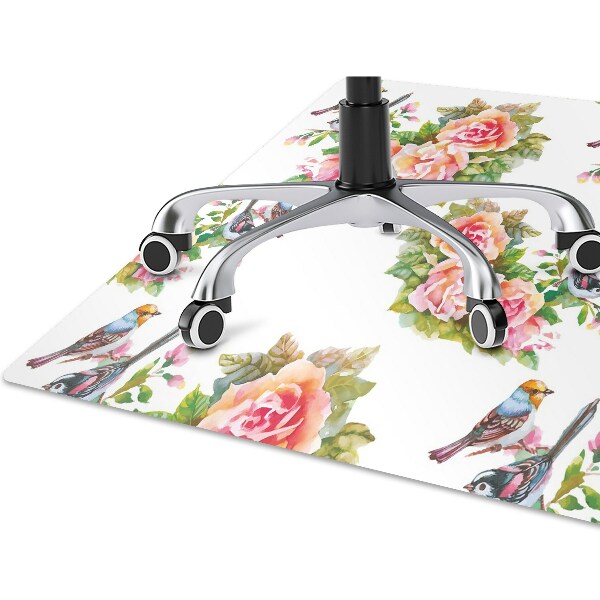Office chair mat Birds on a branch