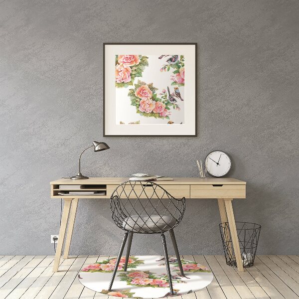 Office chair mat Birds on a branch