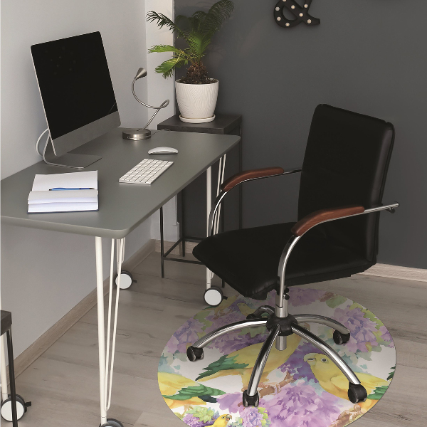 Computer chair mat yellow parrot