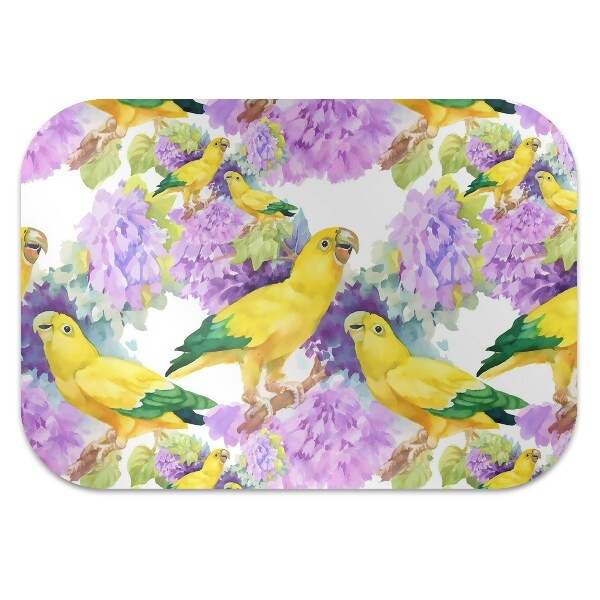 Computer chair mat yellow parrot