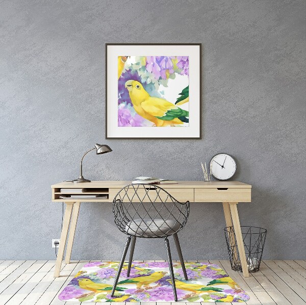 Computer chair mat yellow parrot