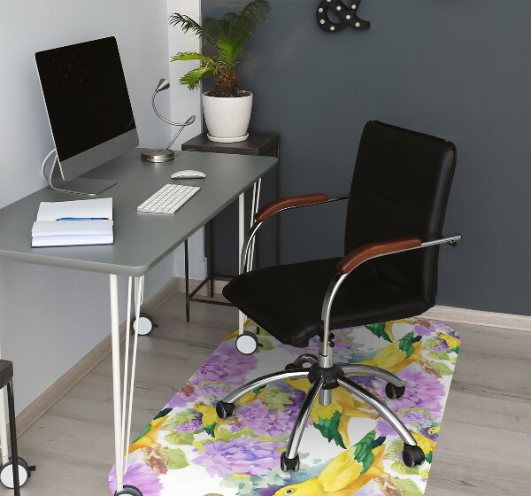 Computer chair mat yellow parrot