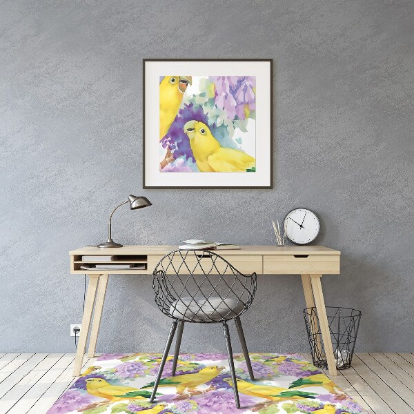 Computer chair mat yellow parrot