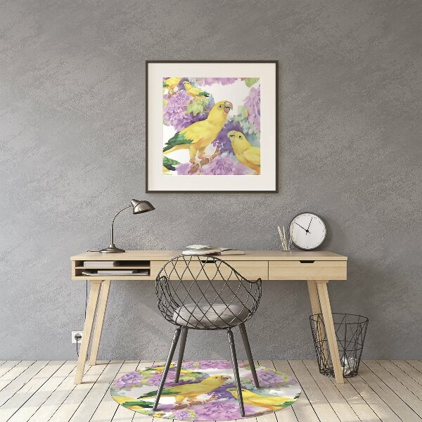 Computer chair mat yellow parrot