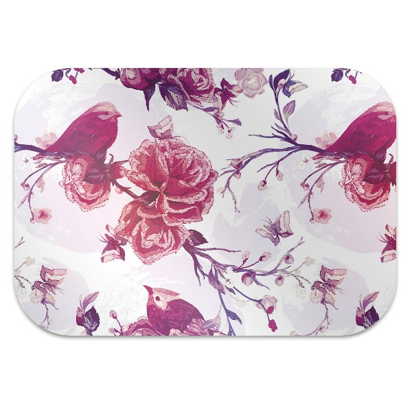 Office chair mat purple birds