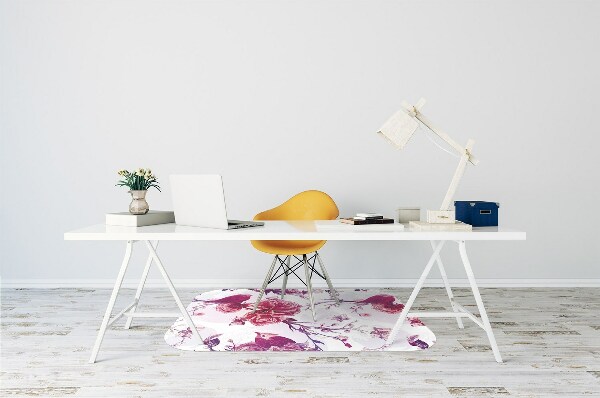 Office chair mat purple birds