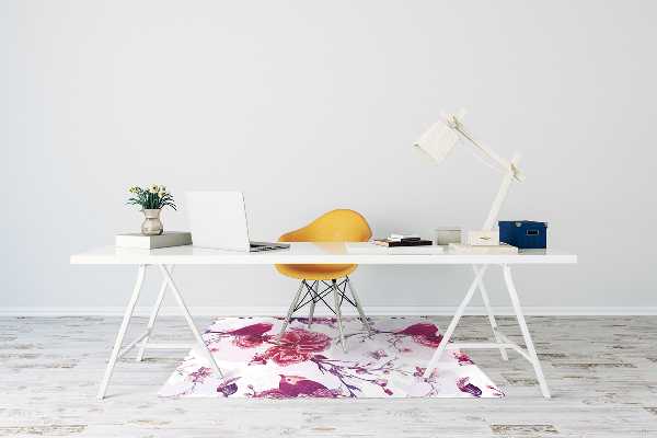 Office chair mat purple birds