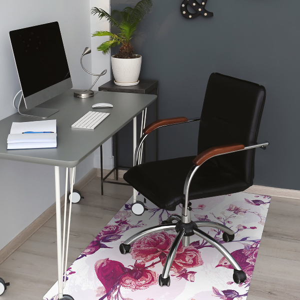 Office chair mat purple birds