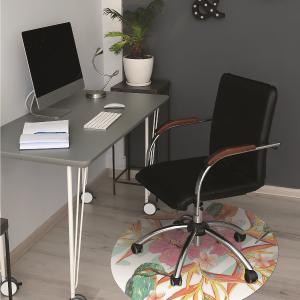 Computer chair mat summer birds