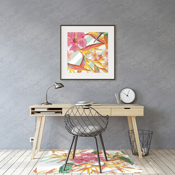 Computer chair mat summer birds