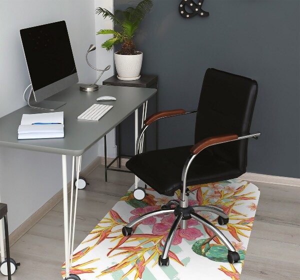 Computer chair mat summer birds