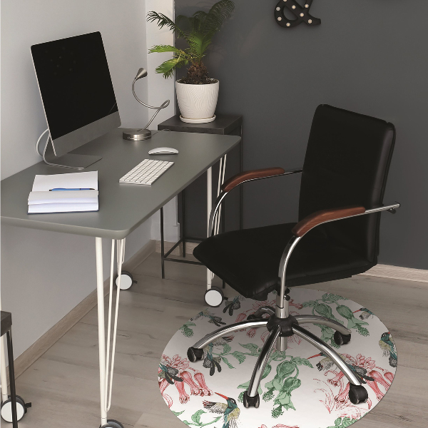 Desk chair mat Herbs and Birds